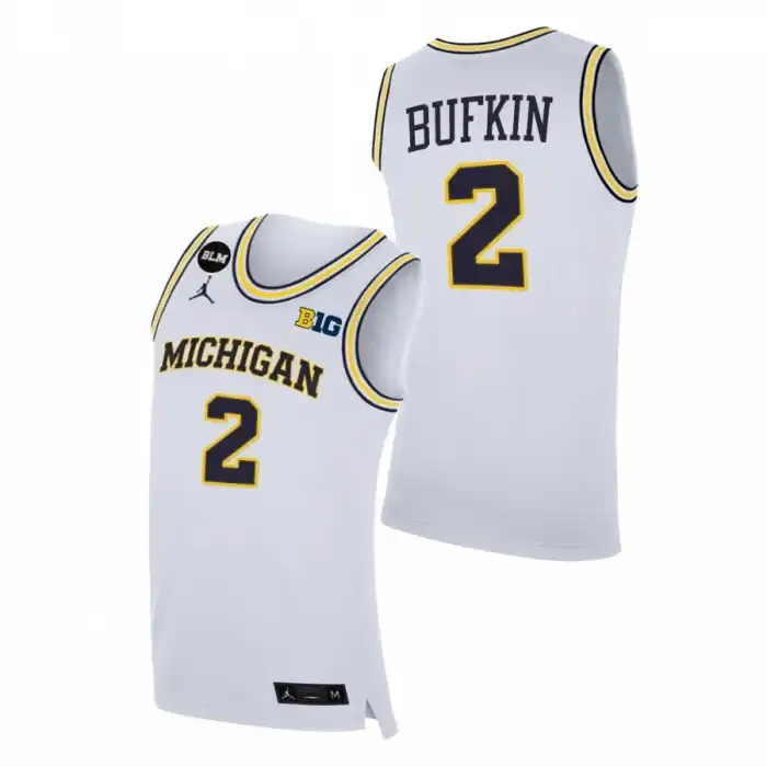 Michigan Wolverines Men's Kobe Bufkin #2 2022-23 White College Basketball Jersey 2415UCJQ2