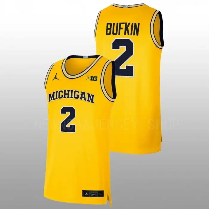 Michigan Wolverines Men's Kobe Bufkin #2 Maize 2022-23 Limited College Basketball Jersey 2415RERD1