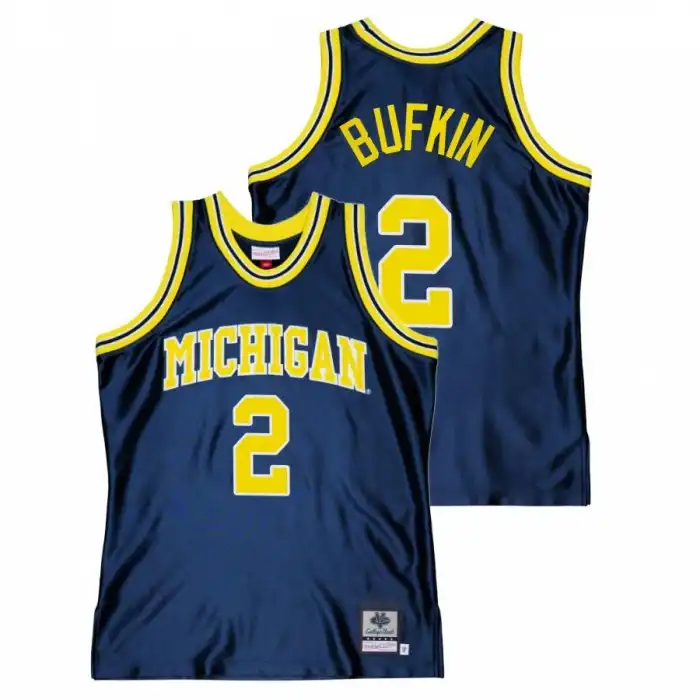 Michigan Wolverines Men's Kobe Bufkin #2 Throwback Navy College Basketball Jersey 2415CAXK5