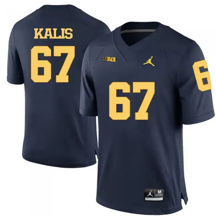 Michigan Wolverines Men's Kyle Kalis #67 Blue Navy College Football Jersey 2415FGRV4