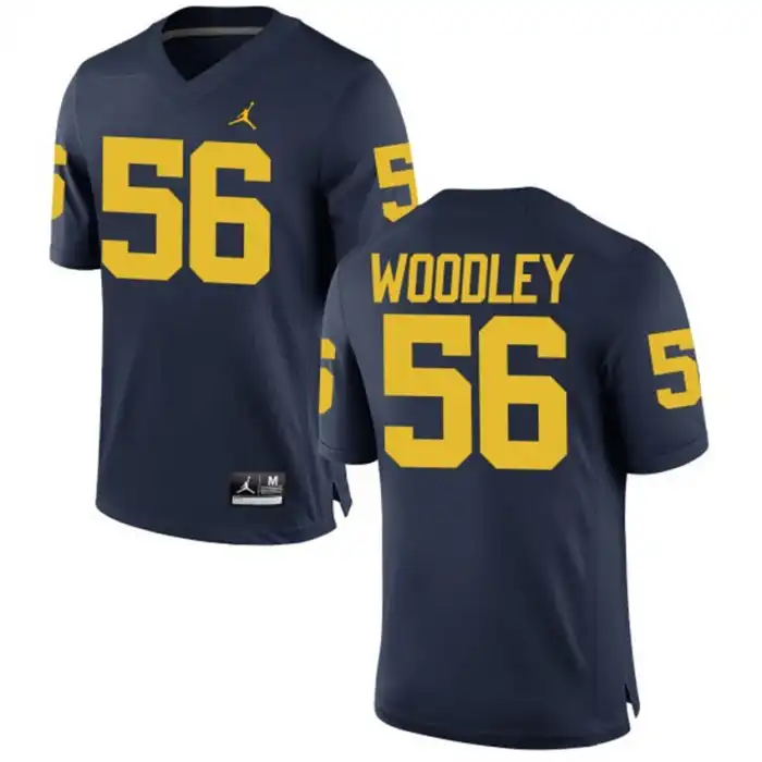 Michigan Wolverines Men's Lamarr Woodley #56 Alumni Navy Game College Football Jersey 2415RKOC4