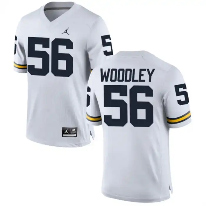 Michigan Wolverines Men's Lamarr Woodley #56 Alumni White Game College Football Jersey 2415ILOI2