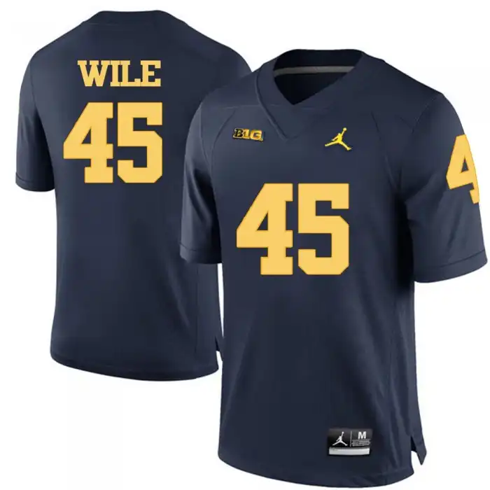 Michigan Wolverines Men's Matt Wile #45 Blue Navy College Football Jersey 2415JTHB8