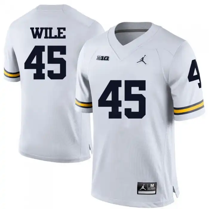 Michigan Wolverines Men's Matt Wile #45 White College Football Jersey 2415VHWH7