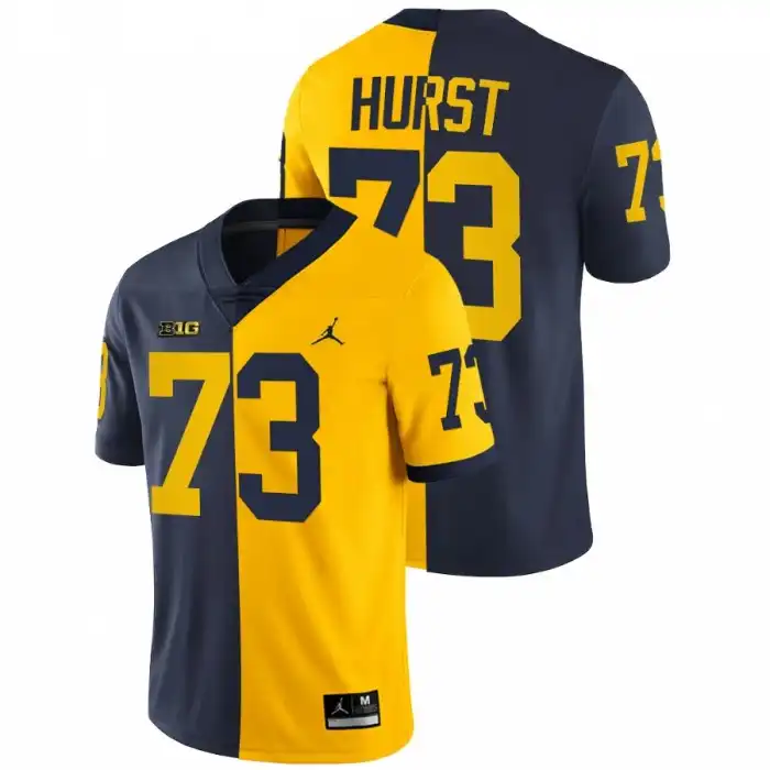 Michigan Wolverines Men's Maurice Hurst #73 Maize Navy Alumni Split Edition NFL College Football Jersey 2415VDYK8