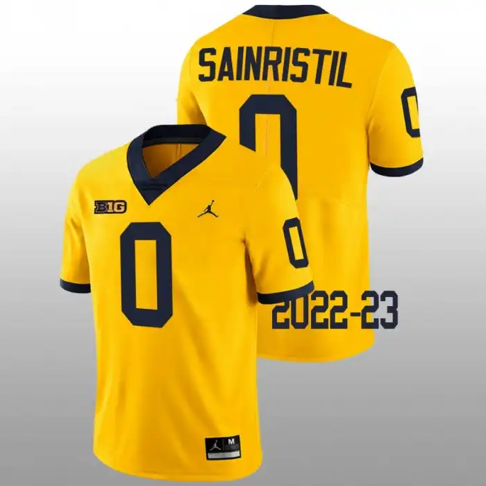 Michigan Wolverines Men's Mike Sainristil #0 Maize Limited 2022-23 College Football Jersey 2415LGJW7