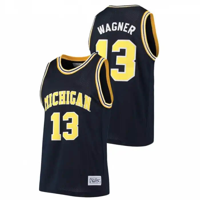 Michigan Wolverines Men's Moritz Wagner #13 Alumni Navy College Basketball Jersey 2415STHJ3