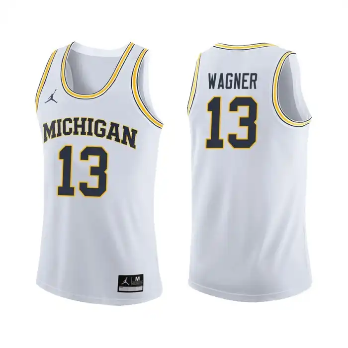 Michigan Wolverines Men's Moritz Wagner #13 White College Basketball Jersey 2415MOOK6