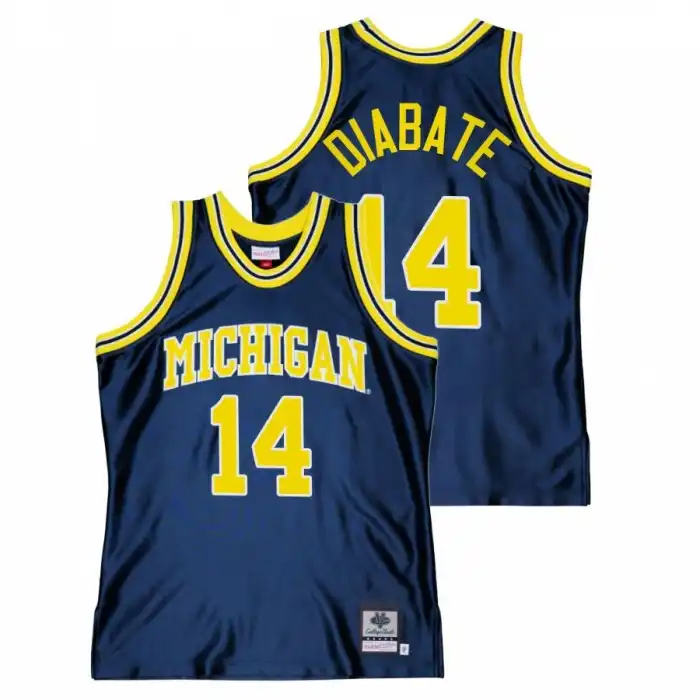 Michigan Wolverines Men's Moussa Diabate #14 Throwback Navy College Basketball Jersey 2415HJNN1