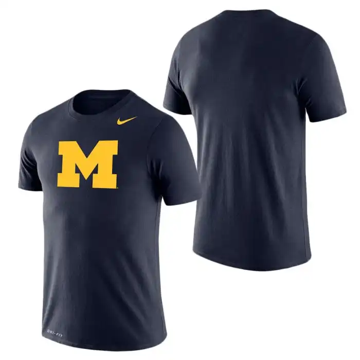 Michigan Wolverines Men's Navy School Logo Legend Performance College Football T-Shirt 2415MSPI7