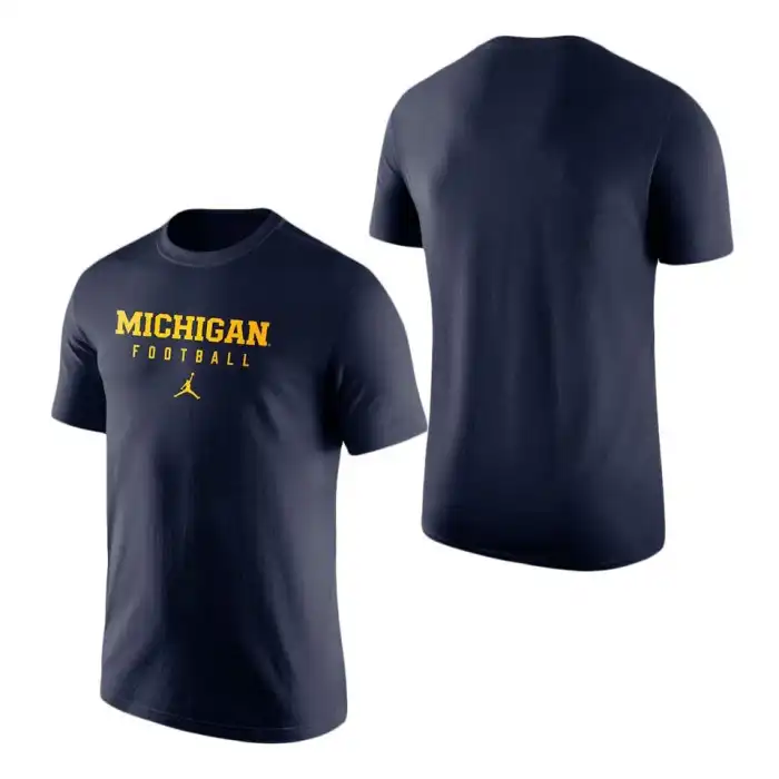 Michigan Wolverines Men's Navy Team Issue Performance College Football T-Shirt 2415WVHM5