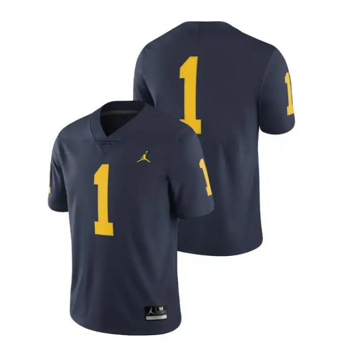 Michigan Wolverines Men's Number #1 Limited Navy College Football Jersey 2415SYZR5