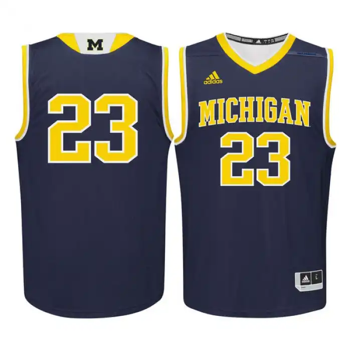 Michigan Wolverines Men's Number #23 Navy College Basketball Jersey 2415TBJG3