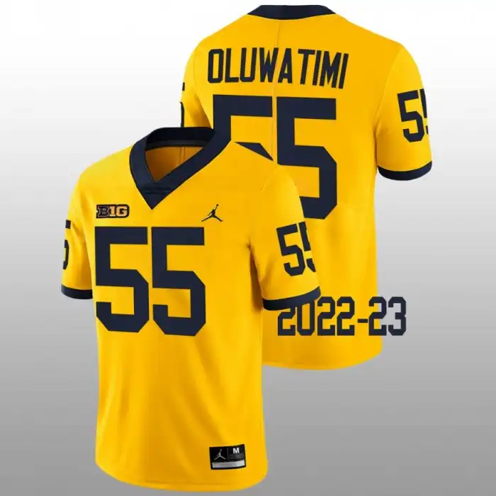 Michigan Wolverines Men's Olusegun Oluwatimi #55 Maize Limited 2022-23 College Football Jersey 2415VMJR4