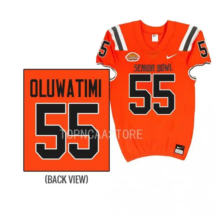 Michigan Wolverines Men's Olusegun Oluwatimi #55 Orange 2023 Senior Bowl National team College Football Jersey 2415OSTO2