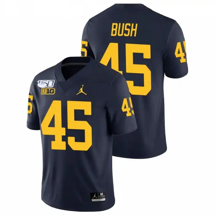 Michigan Wolverines Men's Peter Bush #45 Alumni Navy Game Player College Football Jersey 2415QGZH3