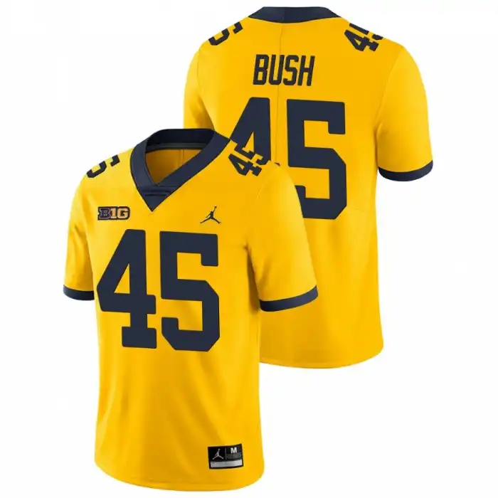 Michigan Wolverines Men's Peter Bush #45 Game Yellow College Football Jersey 2415QKMU5