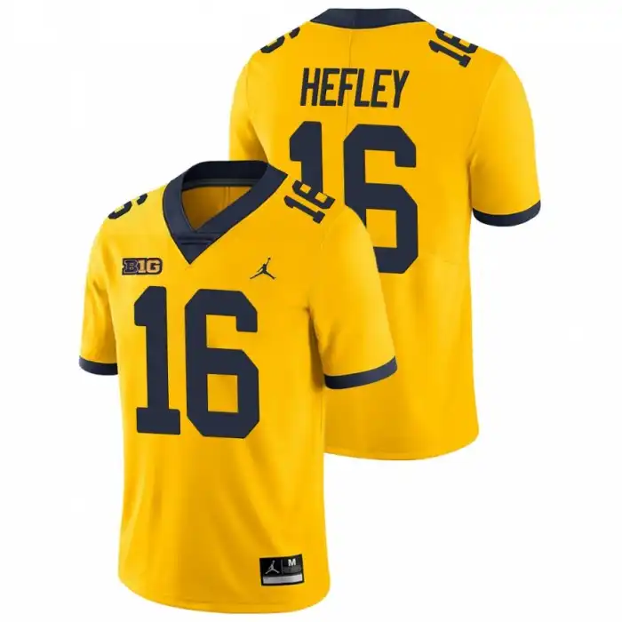 Michigan Wolverines Men's Ren Hefley #16 Game Yellow College Football Jersey 2415CQKJ3