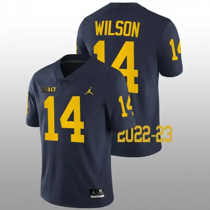 Michigan Wolverines Men's Roman Wilson #1 Navy 2022-23 4 Game College Football Jersey 2415ACRT2