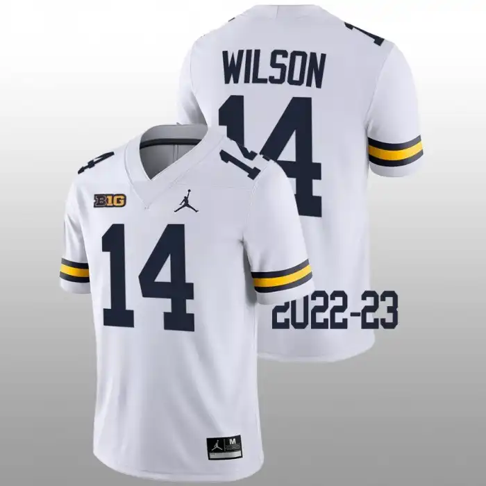 Michigan Wolverines Men's Roman Wilson #1 White 2022-23 4 Game College Football Jersey 2415HBBM7