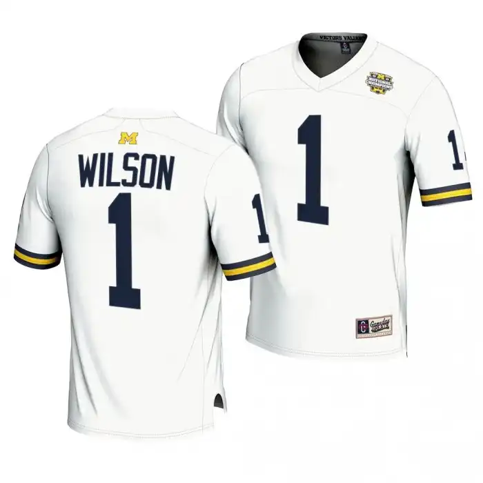 Michigan Wolverines Men's Roman Wilson #1 White CFBPlayoff 2023 National Champions Lightweight Fashion College Football Jersey 2415ZKEJ0