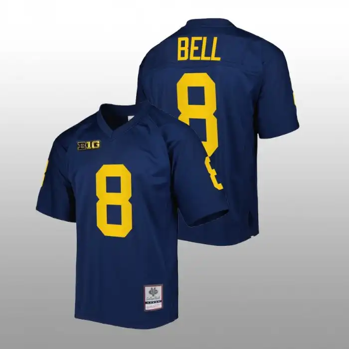 Michigan Wolverines Men's Ronnie Bell #8 Navy Mitchell Ness Authentic College Football Jersey 2415ZQMR2