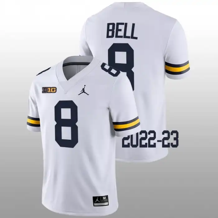 Michigan Wolverines Men's Ronnie Bell #8 White 2022-23 Game College Football Jersey 2415IBFB1