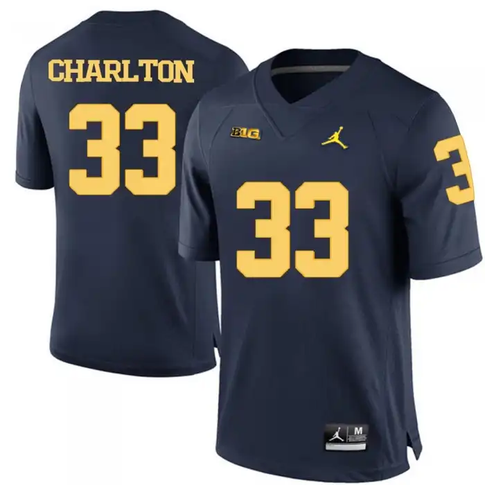 Michigan Wolverines Men's Taco Charlton #33 Blue Navy College Football Jersey 2415GDBH2