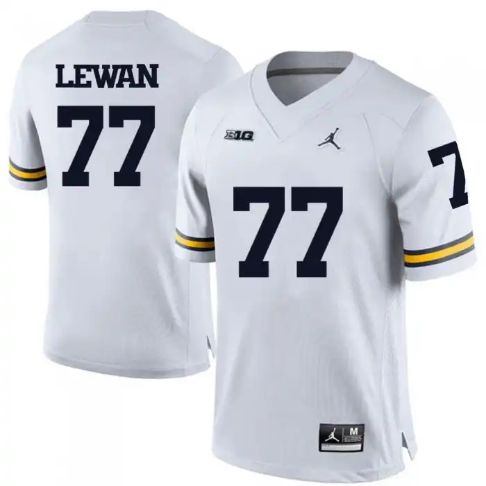 Michigan Wolverines Men's Taylor Lewan #77 White College Football Jersey 2415OIPL8