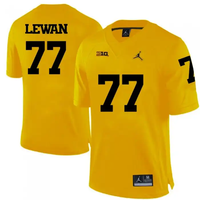 Michigan Wolverines Men's Taylor Lewan #77 Yellow College Football Jersey 2415PEBS8