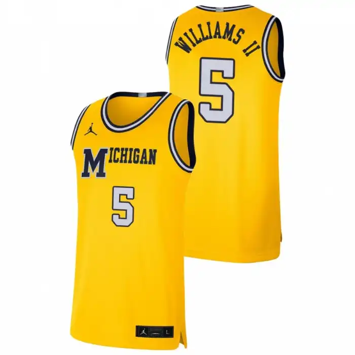 Michigan Wolverines Men's Terrance Williams II #5 Retro Maize Limited College Basketball Jersey 2415CFEQ4