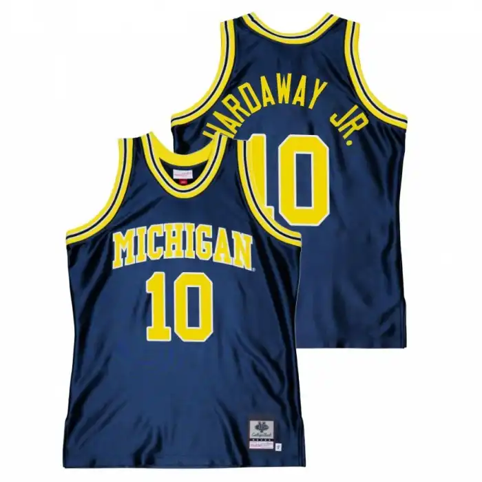 Michigan Wolverines Men's Tim Hardaway Jr. #10 Throwback Navy Alumni College Basketball Jersey 2415UWBW1