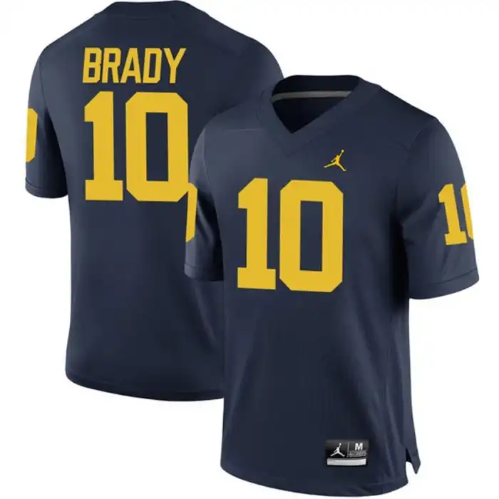 Michigan Wolverines Men's Tom Brady #10 Alumni Navy Game College Football Jersey 2415KEMC6