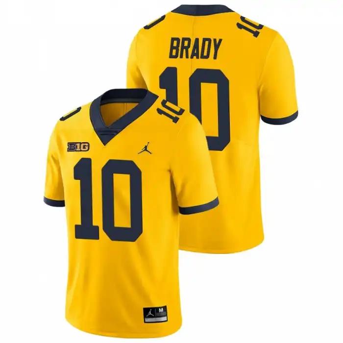 Michigan Wolverines Men's Tom Brady #10 Game Yellow College Football Jersey 2415KCEI7