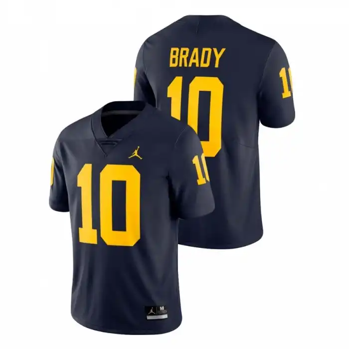 Michigan Wolverines Men's Tom Brady #10 Limited Navy Alumni College Football Jersey 2415XTLB8