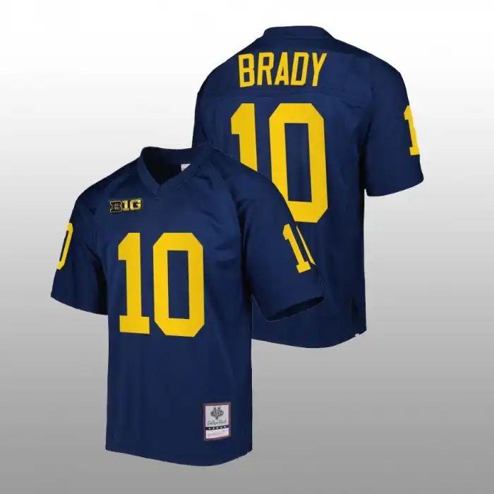 Michigan Wolverines Men's Tom Brady #10 Navy Mitchell Ness Authentic College Football Jersey 2415LZWL2