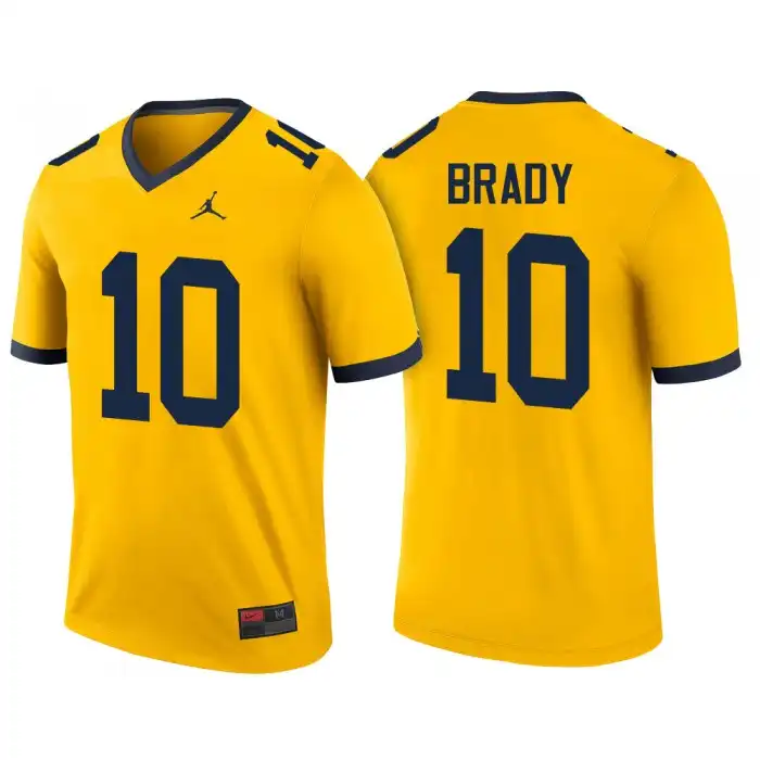 Michigan Wolverines Men's Tom Brady #10 Player Color Rush Maize Performance Game College Football Jersey 2415QHCK5