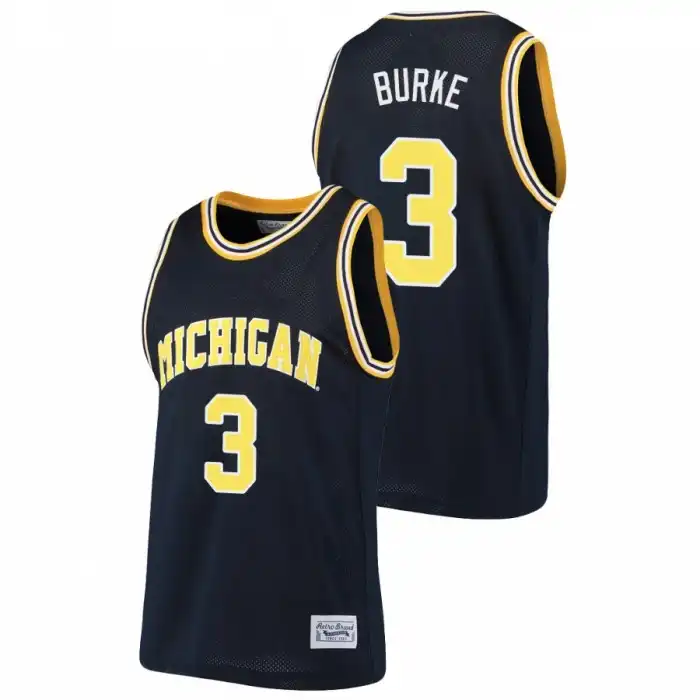 Michigan Wolverines Men's Trey Burke #3 Alumni Navy College Basketball Jersey 2415XRET5