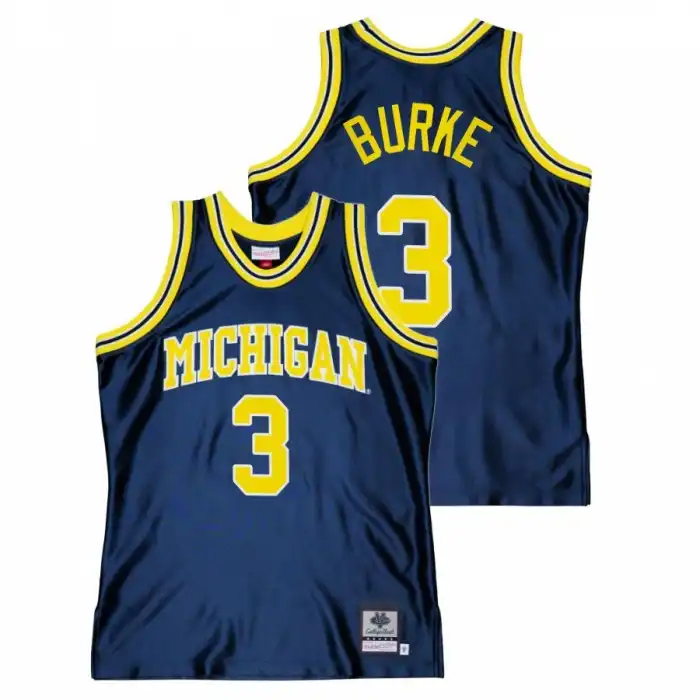 Michigan Wolverines Men's Trey Burke #3 Throwback Navy Alumni College Basketball Jersey 2415TKHQ8