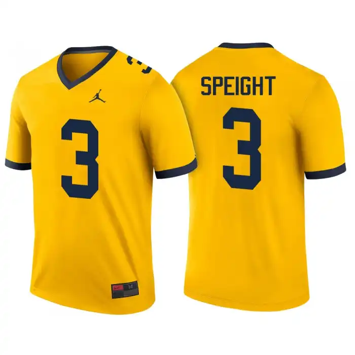 Michigan Wolverines Men's Wilton Speight #3 Player Color Rush Maize Performance Game College Football Jersey 2415ZLCZ3