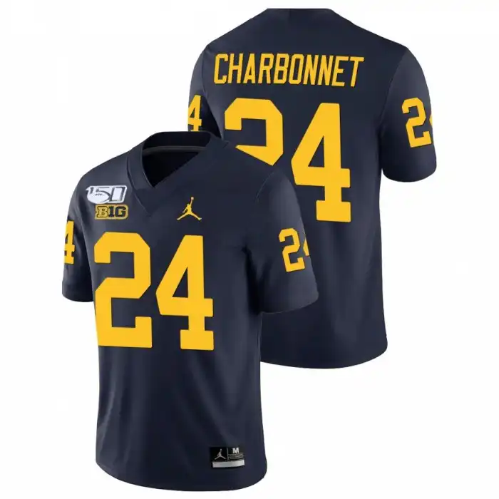 Michigan Wolverines Men's Zach Charbonnet #24 Alumni Navy Game Player College Football Jersey 2415NGXP3