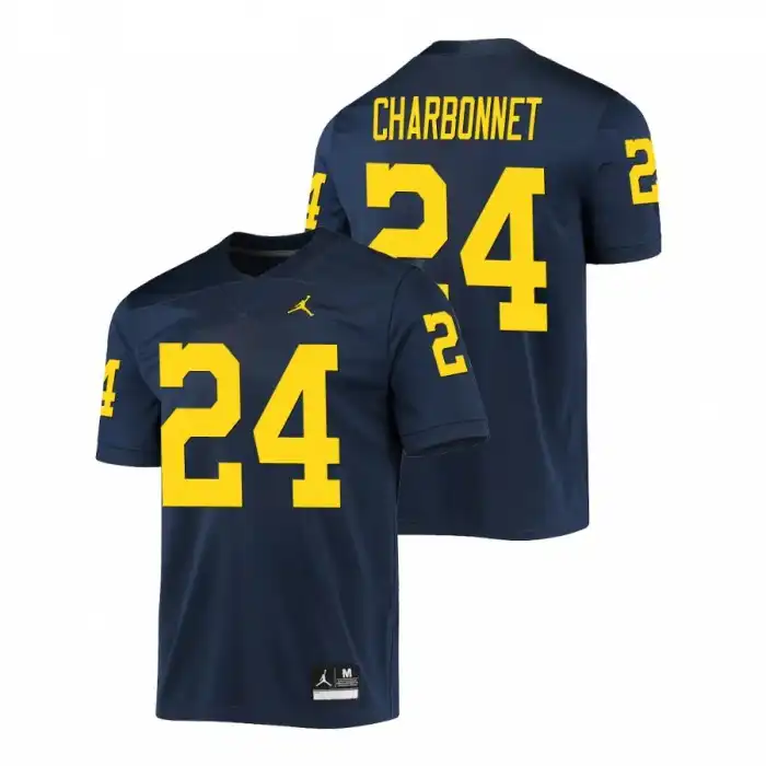 Michigan Wolverines Men's Zach Charbonnet #24 Game Navy College Football Jersey 2415QUMC2