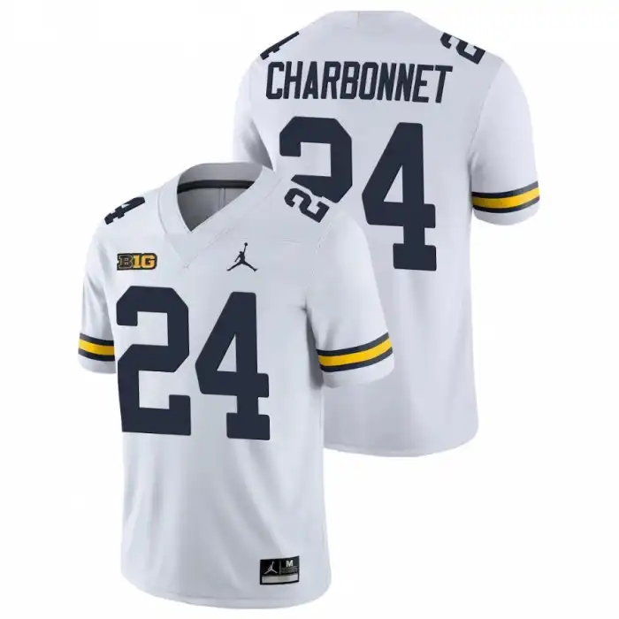 Michigan Wolverines Men's Zach Charbonnet #24 Game White College Football Jersey 2415MGKA6