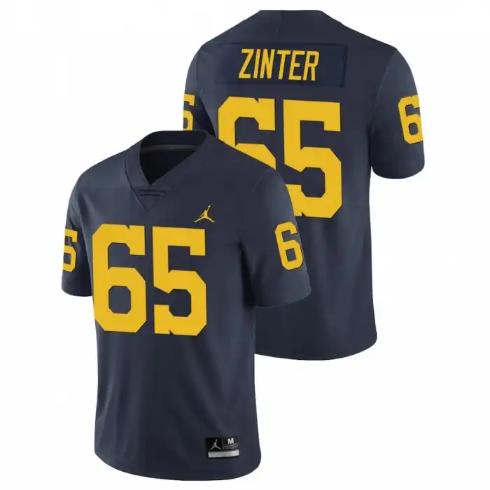 Michigan Wolverines Men's Zak Zinter #65 Limited Navy College Football Jersey 2415BHCQ5