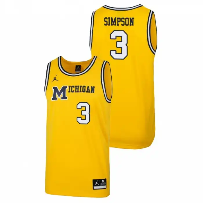 Michigan Wolverines Men's Zavier Simpson #3 Throwback 1989 Replica Maize College Basketball Jersey 2415JATW2