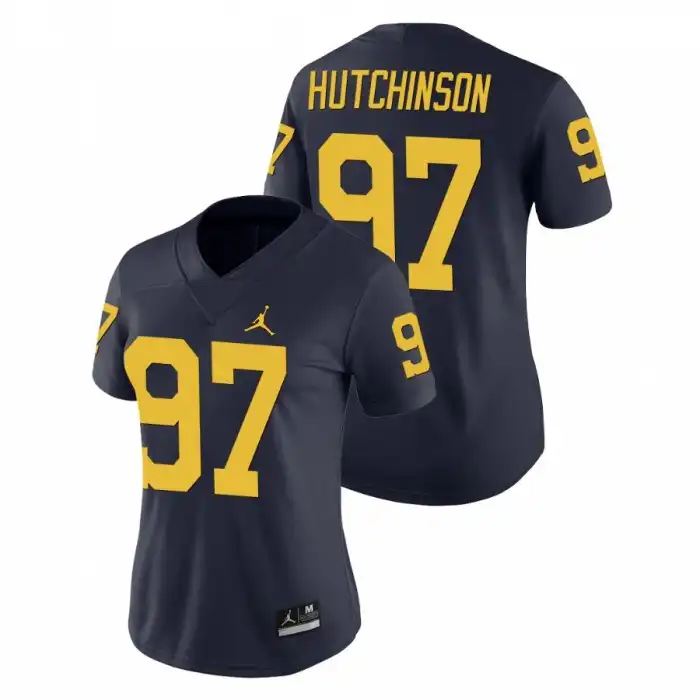 Michigan Wolverines Women's Aidan Hutchinson #97 Game Navy College Football Jersey 2415RVCZ7