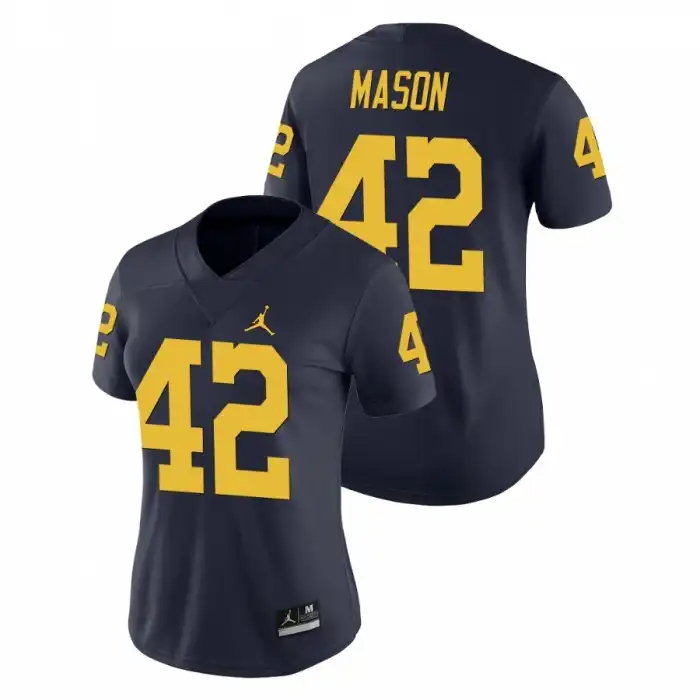 Michigan Wolverines Women's Ben Mason #42 Game Navy College Football Jersey 2415QLWS0