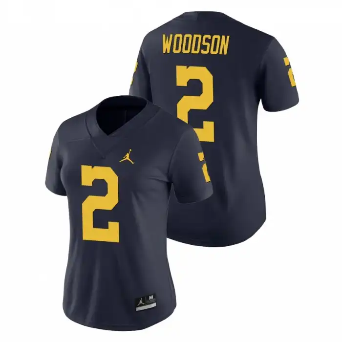 Michigan Wolverines Women's Charles Woodson #2 Game Navy College Football Jersey 2415DNPA0