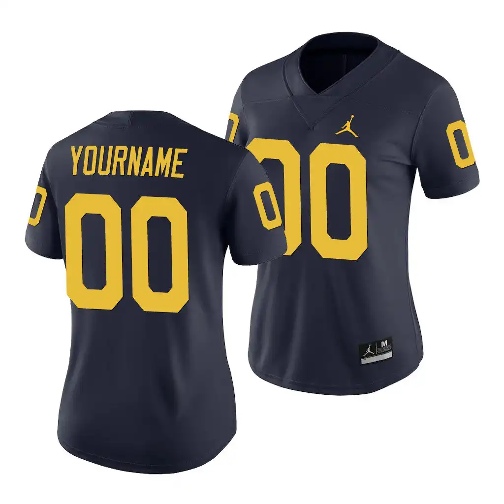 Michigan Wolverines Women's Custom #00 Game Navy College Football Jersey 2415MSGY0