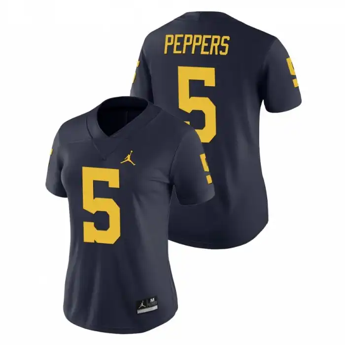 Michigan Wolverines Women's Jabrill Peppers #5 Game Navy College Football Jersey 2415NGJS7